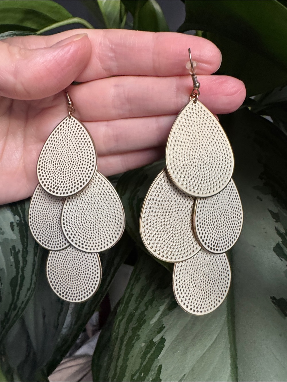 Gold Teardrop Layered Dangle Earrings - Elegant Women Jewelry